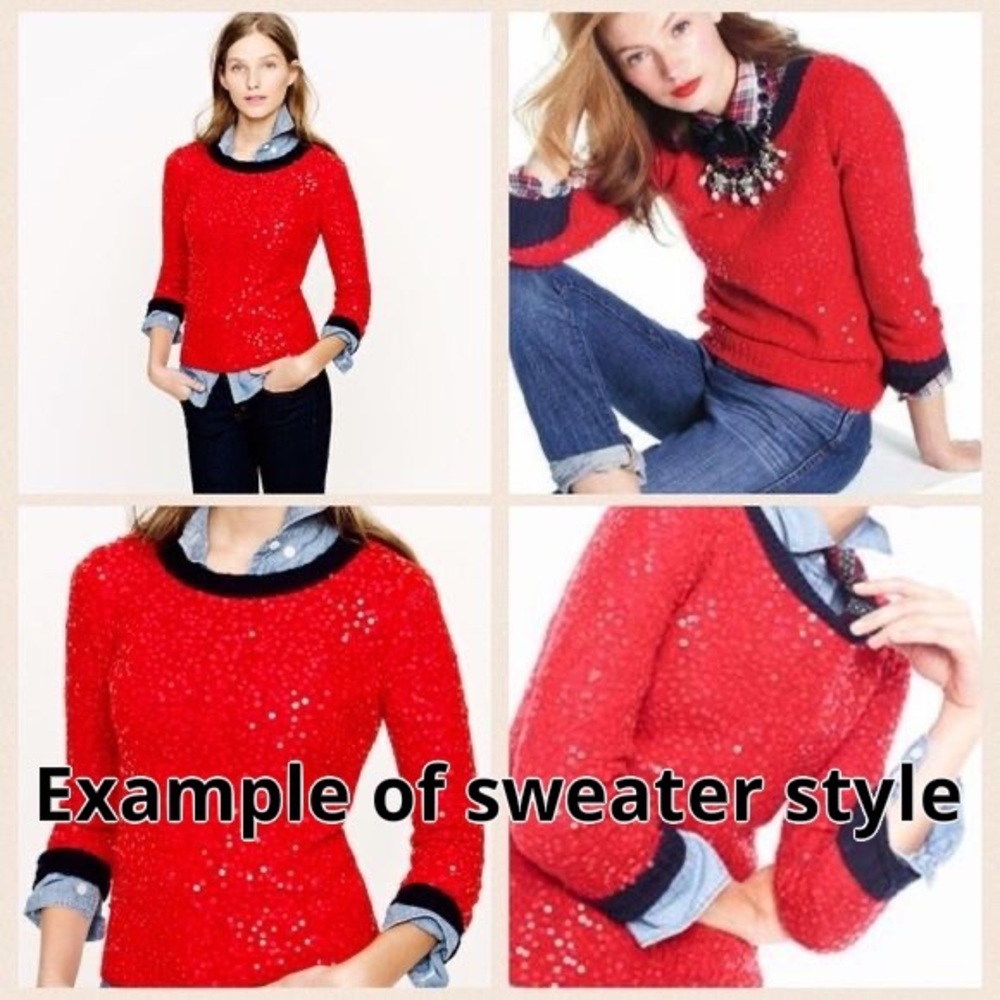 J. Crew Wool Scattered Sequin Sweater Gray - Picture 6 of 6